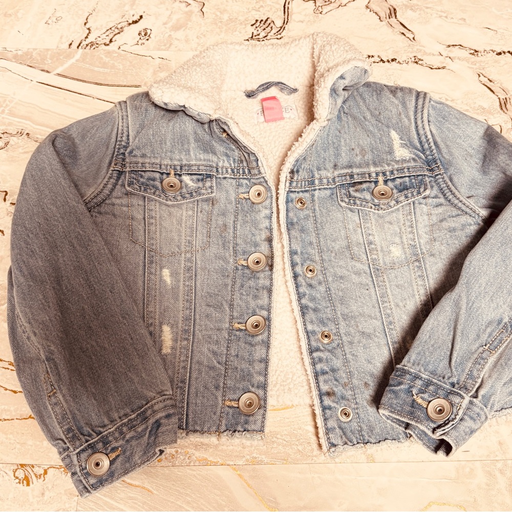 Place Light Blue Denim Jacket with Sherpa Lining